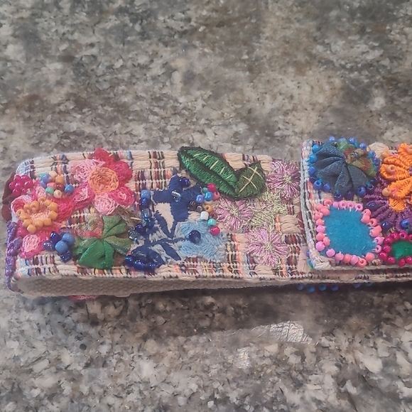 Colorful Floral Embroidered Belt with Tassel - Picture 3 of 14